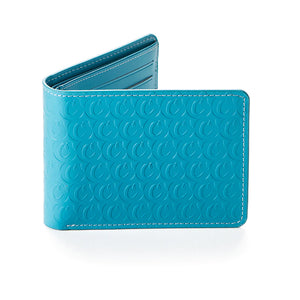 Cookies Embossed Billfold Leather Wallet Blue