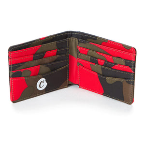 Cookies Billfold Wallet Nylon Leather Red Camo Inside