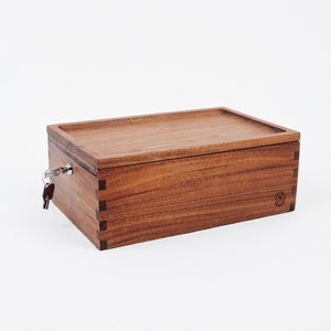 Marley Natural Lock Stash Box Black Walnut Closed with Key