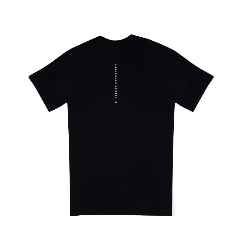 Higher Standards T-Shirt - Circle Logo Black Back