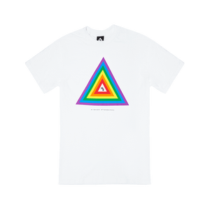 Higher Standards Pride Rainbow Concentric Triangle Tee