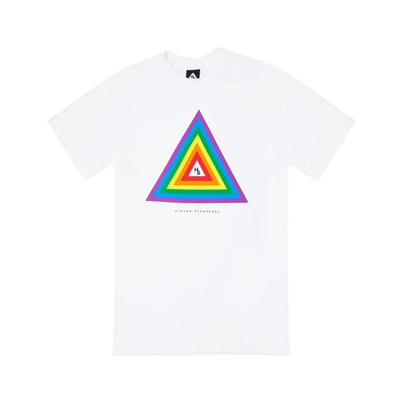 Higher Standards Pride Rainbow Concentric Triangle Tee