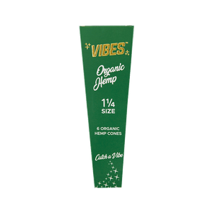 VIBES 1 1/4 Size Cones Single Pack Organic Hemp