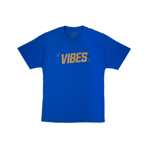 VIBES T-Shirt with Gold Logo Blue