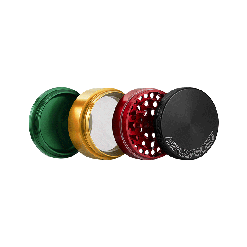 Aerospaced by HS 4 Piece Grinder 2.5 Rasta All Pieces