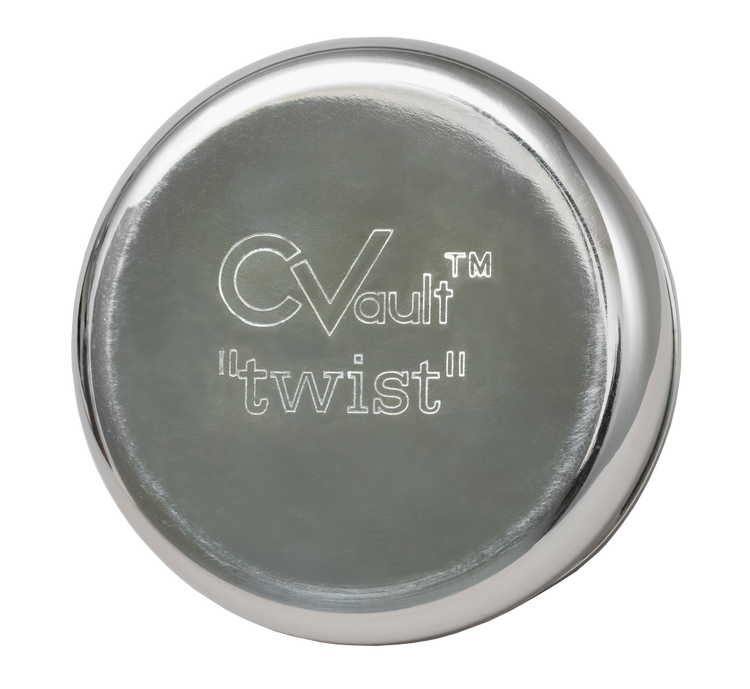CVault Twist Storage Container Extra Small Bottom with CVault Twist Logo