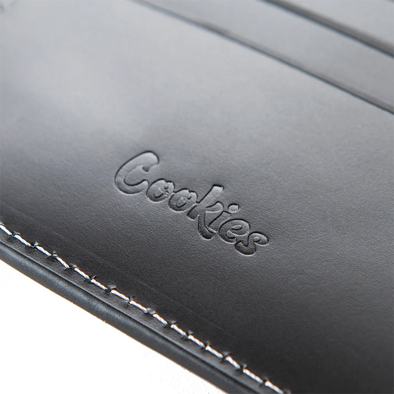 Cookies Embossed Billfold Leather Wallet Black Cookies Logo Inside