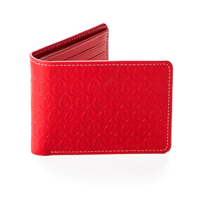 Cookies Embossed Billfold Leather Wallet Red