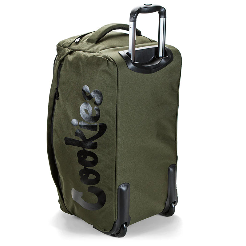 Cookies Trek Roller Travel Bag Green Side with Cookies Logo