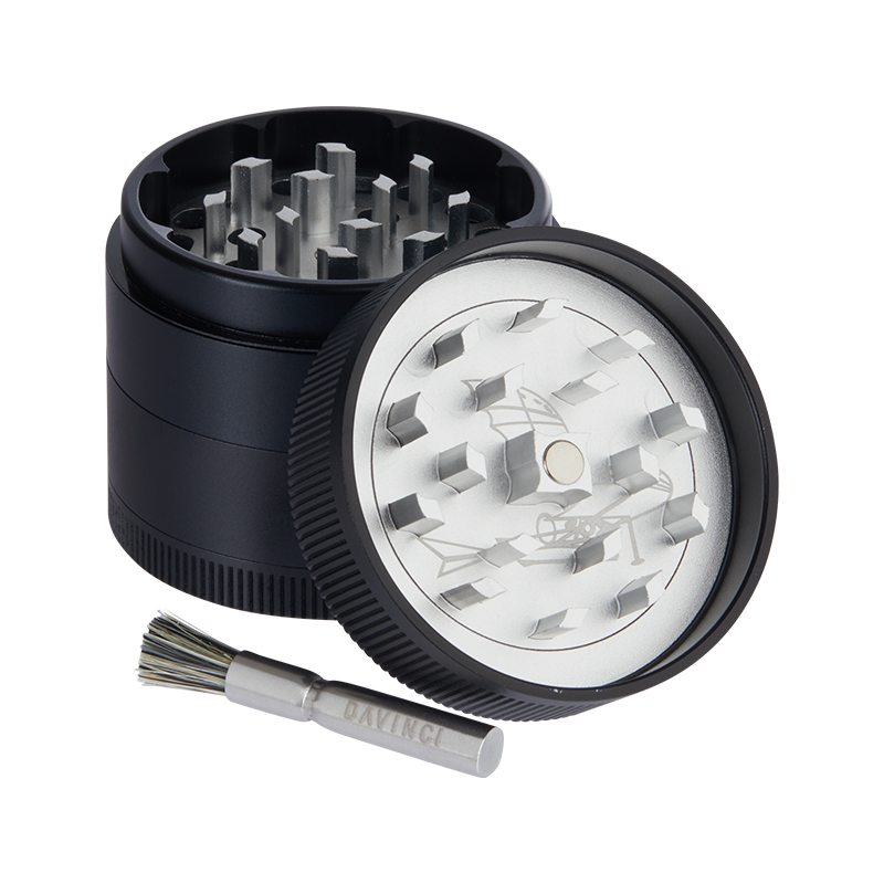 Davinci Miqro Dosage Grinder Open with Brush