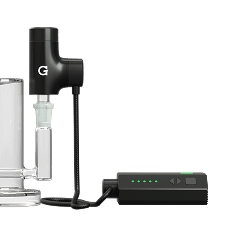 G Pen Hyer Desktop Vaporizer Connected to Glass Piece