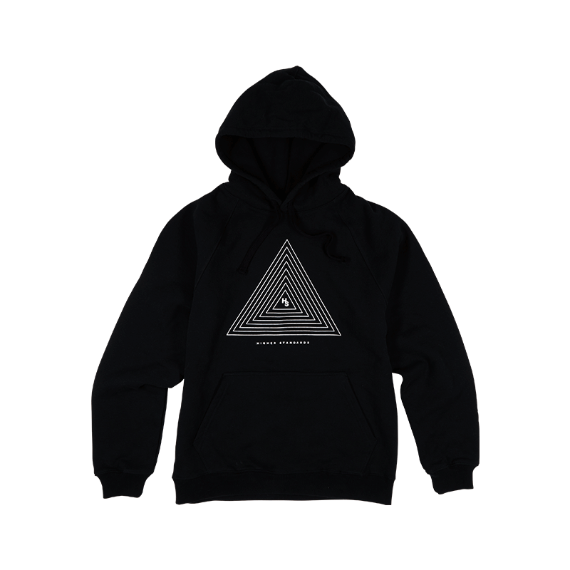 Higher Standards Hoodie - Concentric Triangle Black