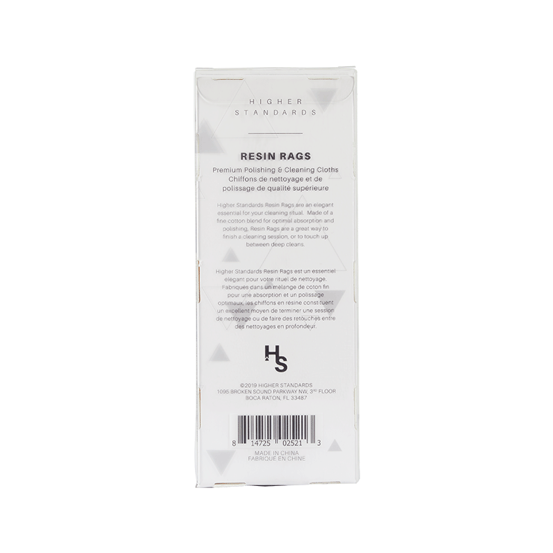 Higher Standards Resin Bag Back of Box