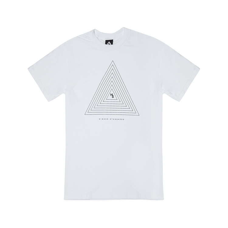 Higher Standards T-Shirt - Concentric Triangle White