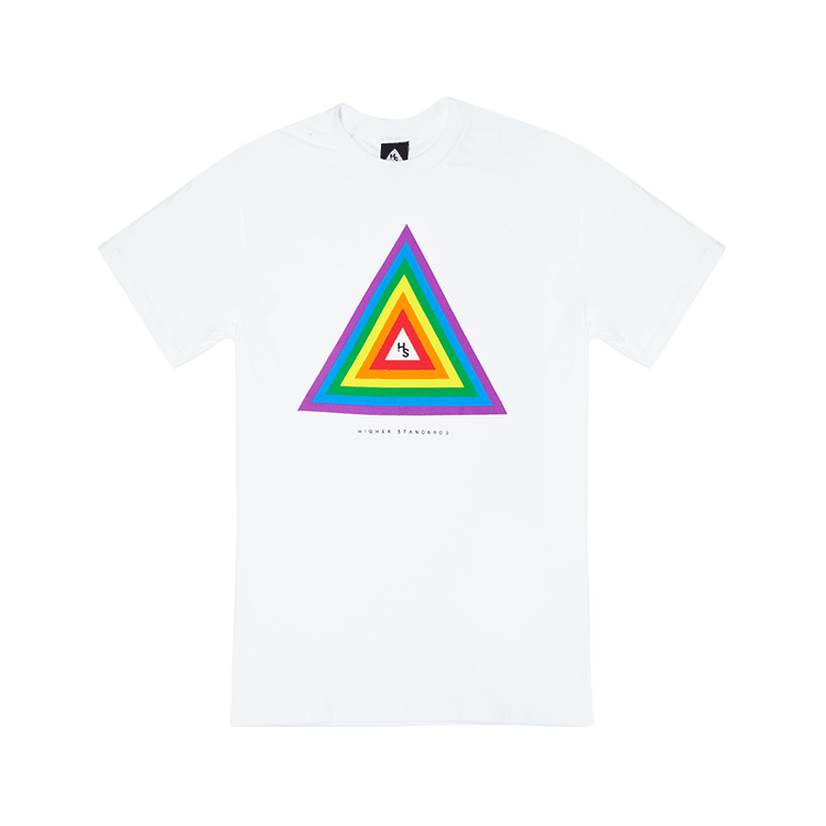Higher Standards Pride Rainbow Concentric Triangle Tee
