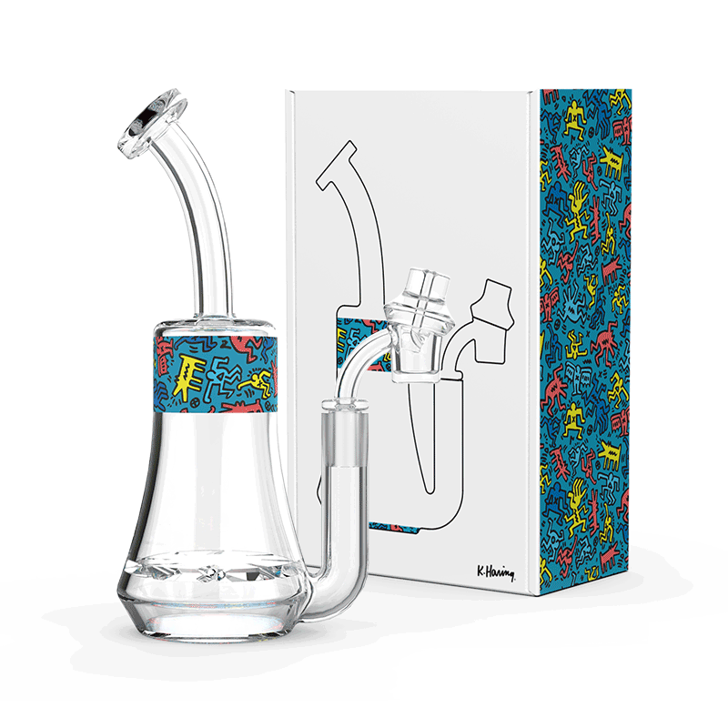 K. Haring Glass Concentrates Rig Blue Multi Colored