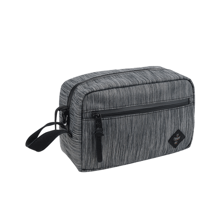 Revelry Supply Stowaway Smell Proof Toiletry Bag Striped Grey