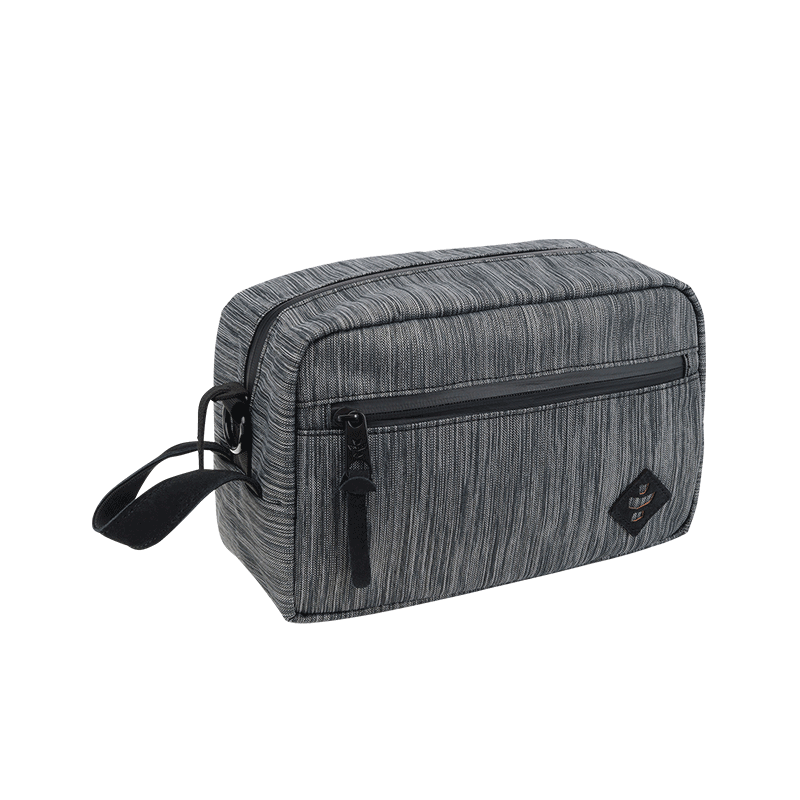 Revelry Supply Stowaway Smell Proof Toiletry Bag Striped Grey