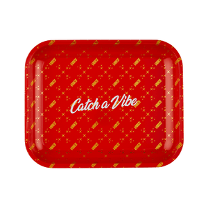 Vibes Rolling Papers Catch A Vibe Rolling Tray Large Red