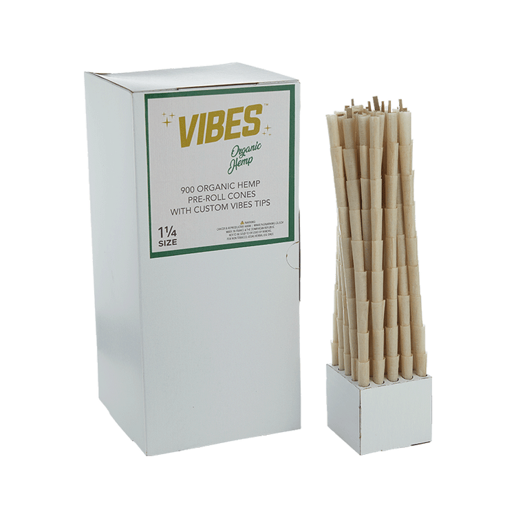 VIBES Cones Bulk Box Organic Hemp 1.25 Size